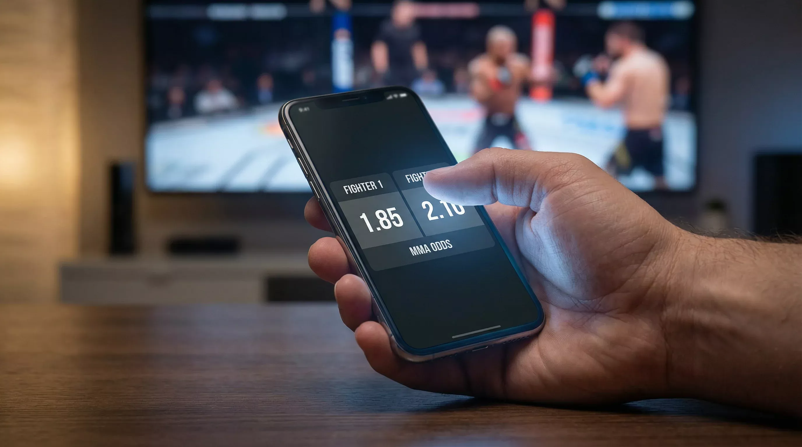 Sportwetten-App auf einem Smartphone mit MMA-Quotenanzeige